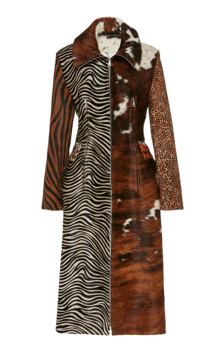 Richard Quinn Animal-printed Leather Coat
