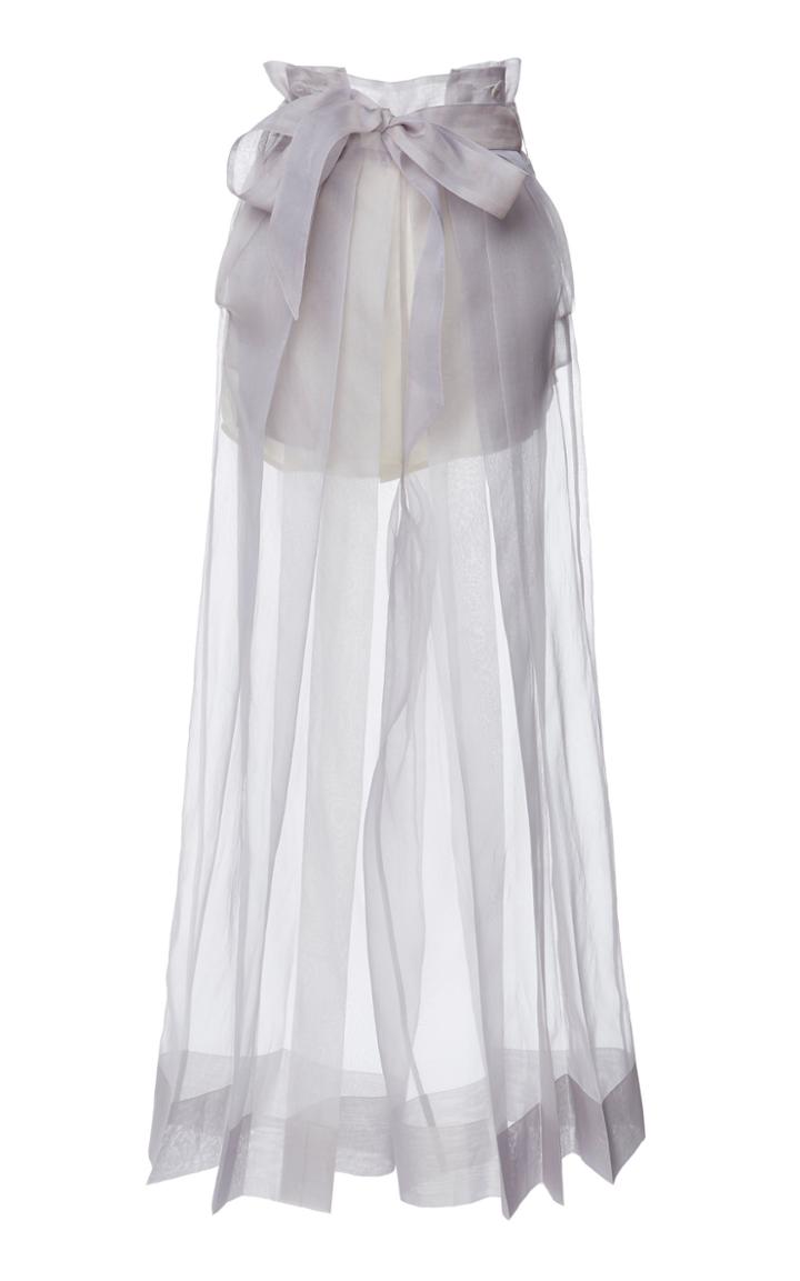 Mame Kurogouchi Sheer Wide Leg Silk Pants