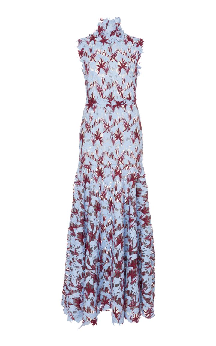 Giambattista Valli Turtleneck Eyelet Dress