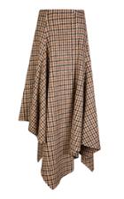 Moda Operandi Joshua Millard Oak Plaid Wool Asymmetric Maxi Skirt