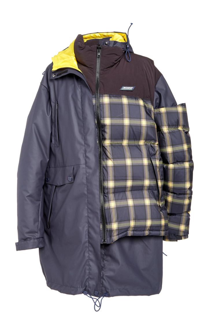 Monse Plaid Shell Puffer Coat
