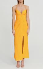 Moda Operandi Significant Other Maria Button-detailed Linen-blend Midi Hater Dress