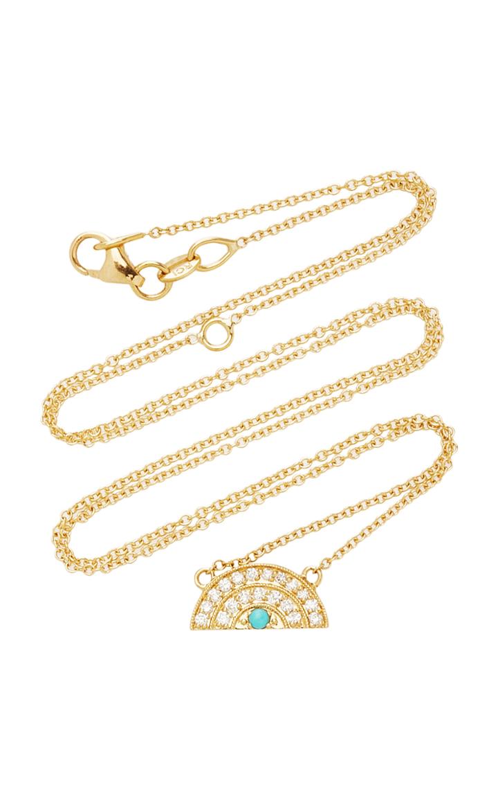 Andrea Fohrman 18k Gold, Diamond And Turquoise Necklace