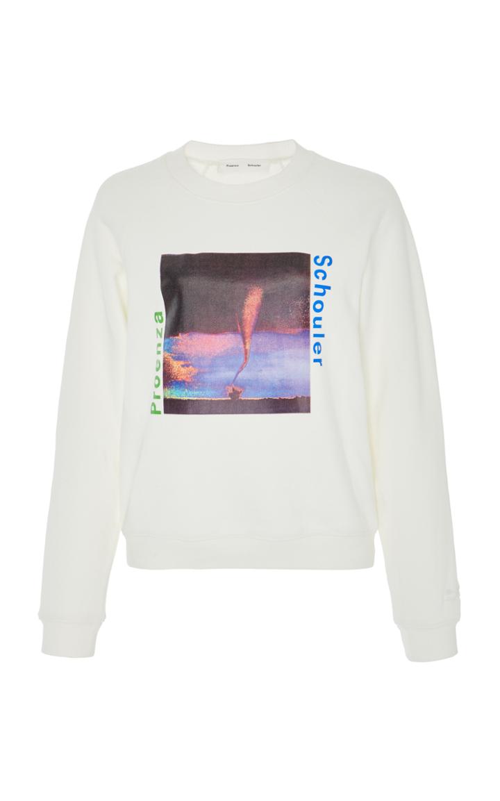 Proenza Schouler Pswl Graphic Printed Shrunken Sweatshirt
