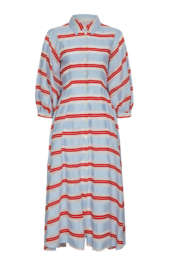 Moda Operandi Borgo De Nor Eve Striped Cotton-silk Dress
