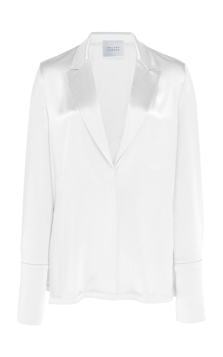 Galvan Satin Deep V-neck Blouse