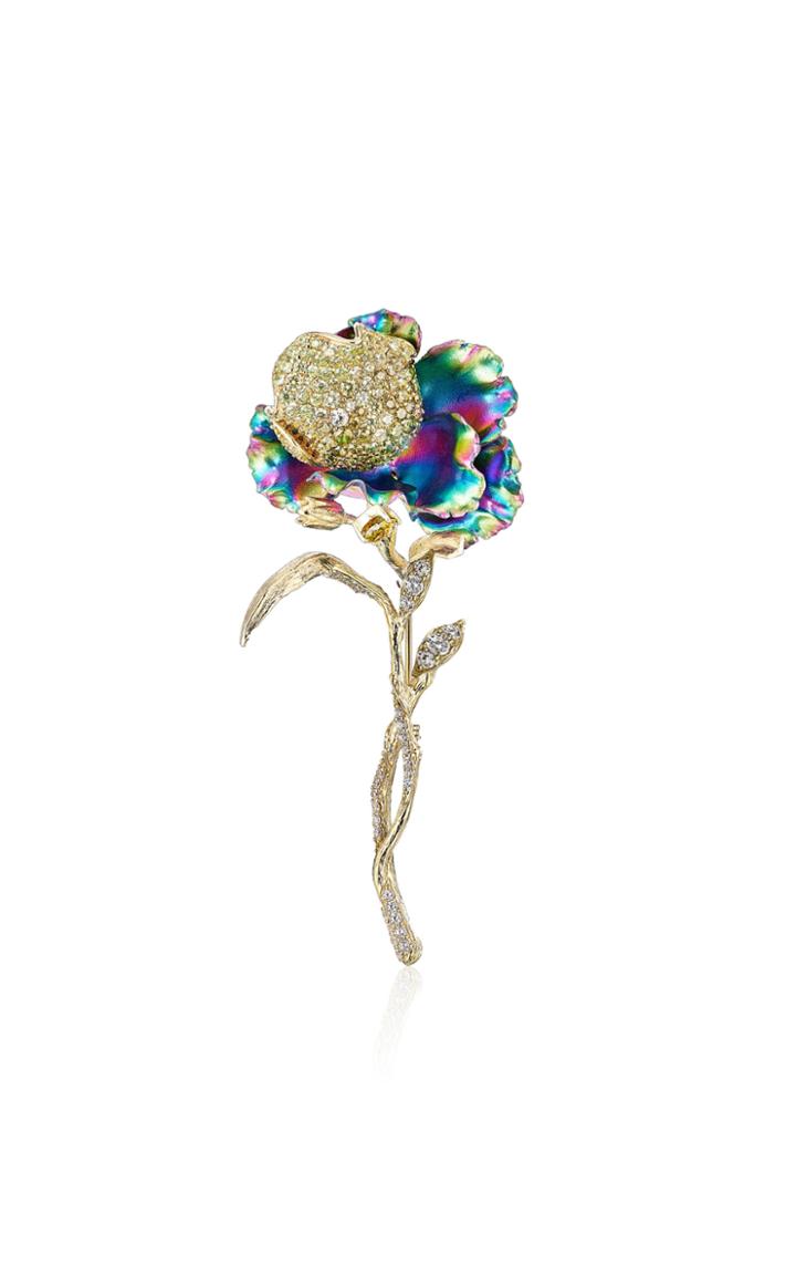 Moda Operandi Anabela Chan Rainbow Parrot Tulip Brooch