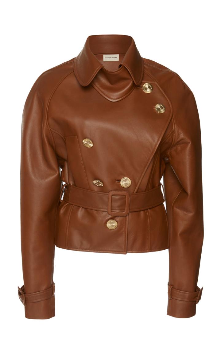Alexandre Vauthier Belted Leather Jacket