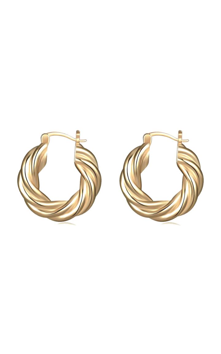 Moda Operandi Emili Diane Gold-plated Twisted Hoop Earrings