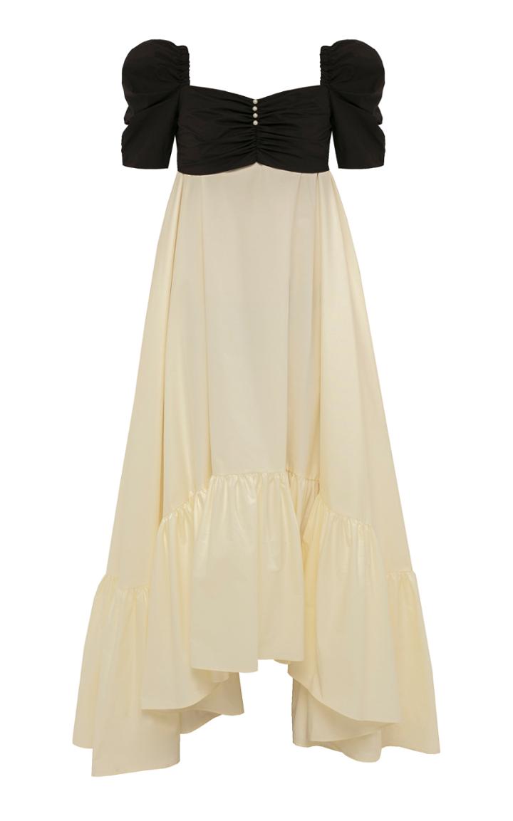 Anna October Juliette Two-tone Cotton-blend Maxi Dress