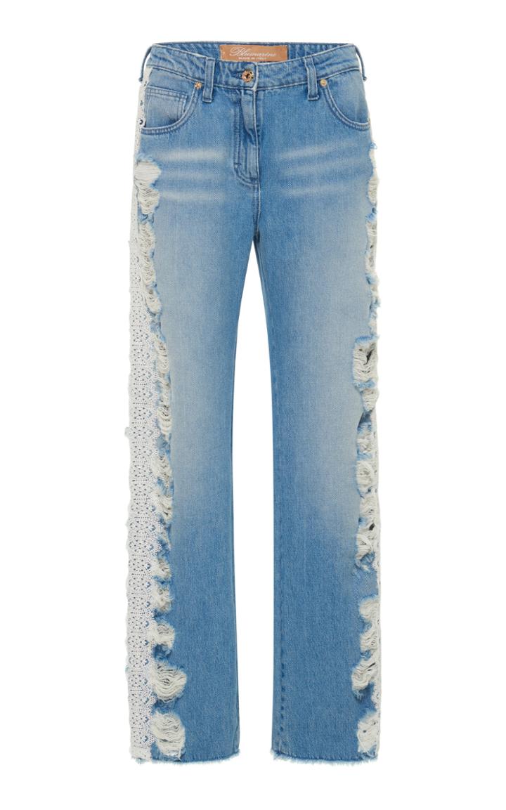 Blumarine Lace Trim Skinny Jeans