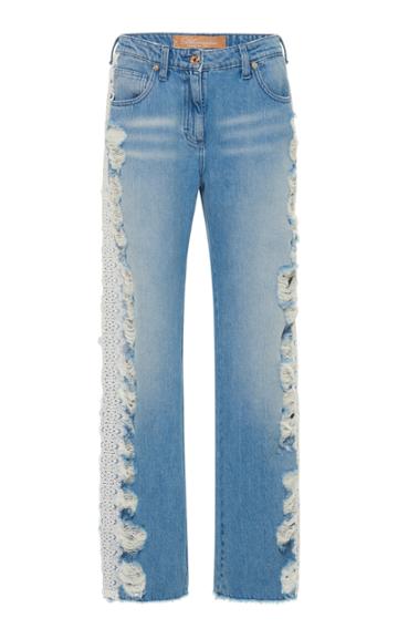 Blumarine Lace Trim Skinny Jeans