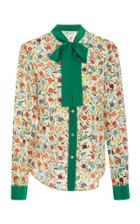 Red Valentino Printed Tie Neck Blouse