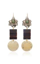 Lulu Frost M'o Exclusive Vintage Agate And Floral Earrings