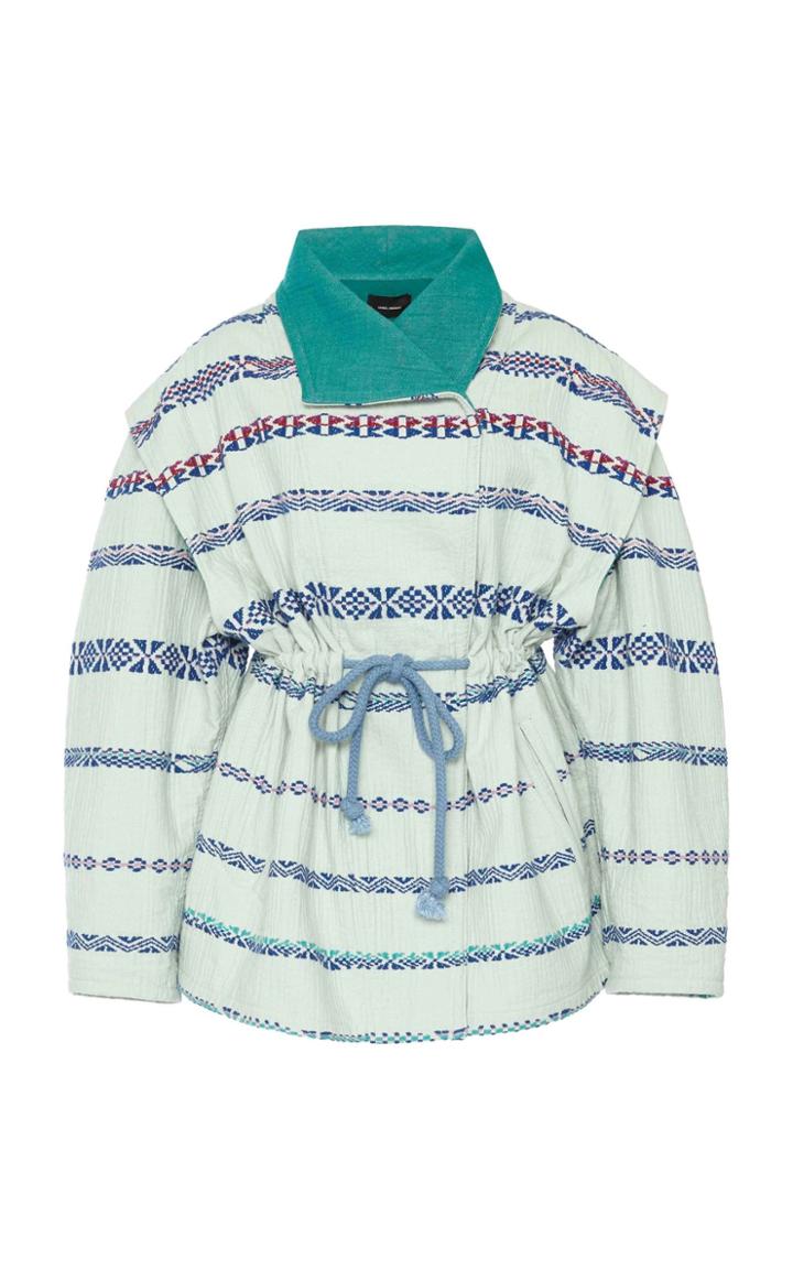 Isabel Marant Belia Belted Printed Cotton-blend Coat