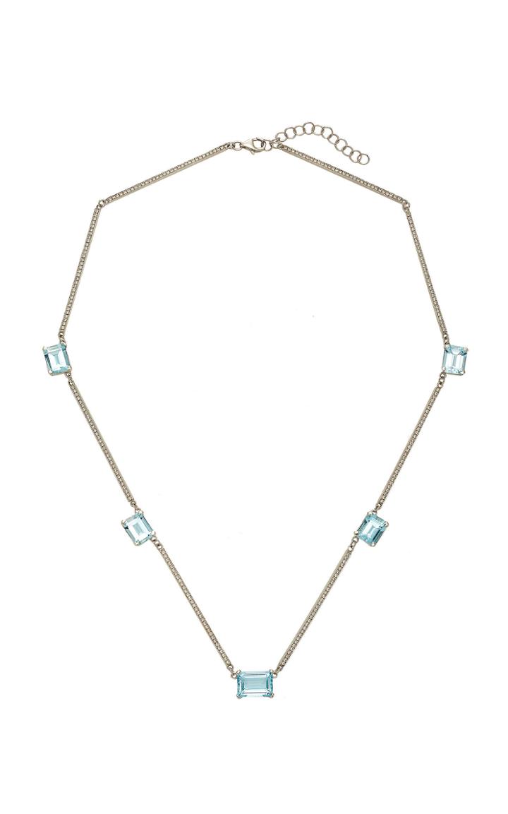 Karma El Khalil Aquamarine Diamond Strata Necklace