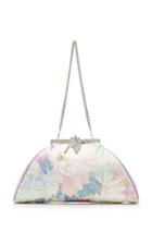 Attico Embellished Floral-print Cotton-twill Clutch