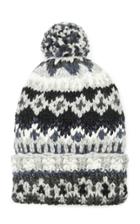 Chamula Fair Isle Grey Wool Beanie