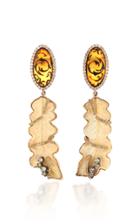 Wendy Yue 18k Rose Gold Amber And Agate Earrings
