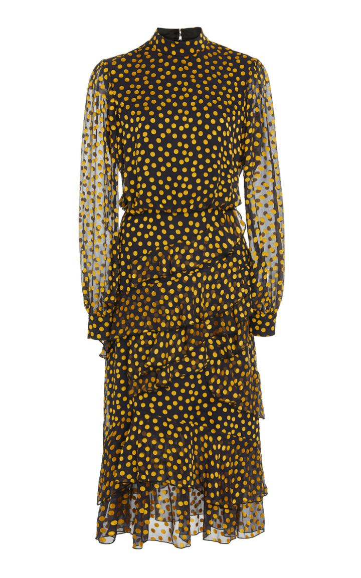 Saloni Isa Dotted Ruffle Dress