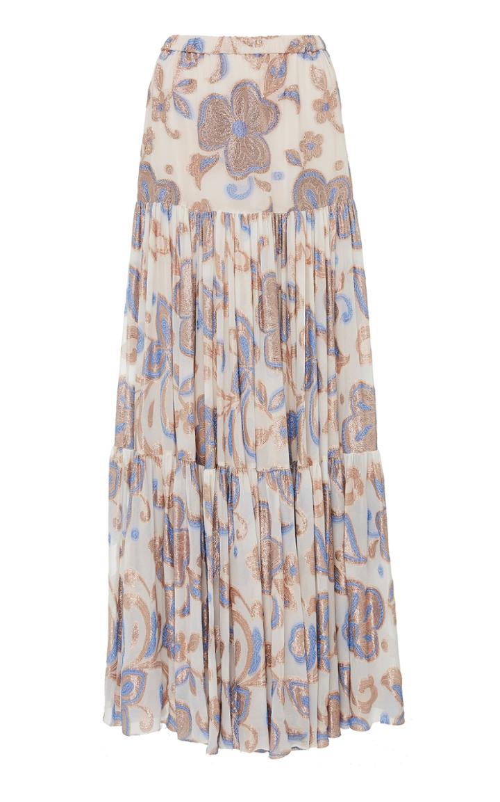 Alexis Aissa High Rise Printed Maxi Skirt