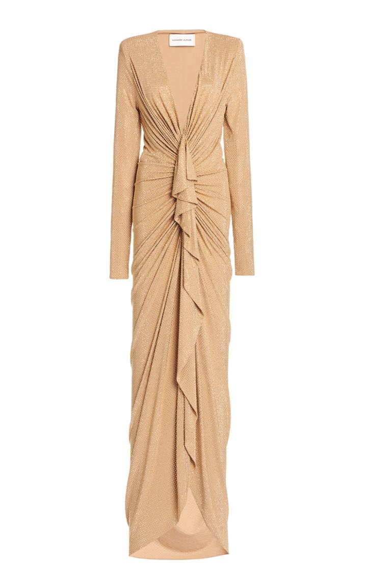 Moda Operandi Alexandre Vauthier Studded Jersey V-neck Maxi Dress