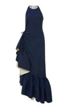 Rosie Assoulin Ruffled Polka-dot Cotton-blend Maxi Dress