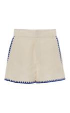 Moda Operandi Le Sirenuse Positano Vali Myers Embroidered-trim Linen Shorts Size: 38