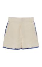 Moda Operandi Le Sirenuse Positano Vali Myers Embroidered-trim Linen Shorts Size: 38