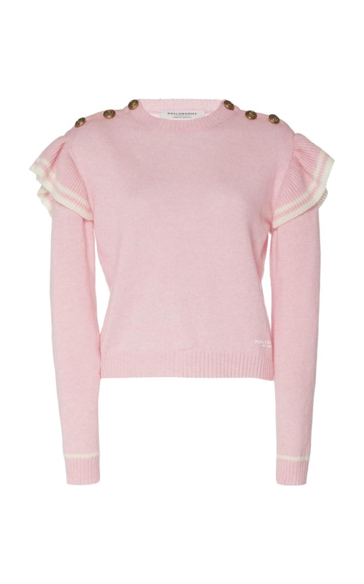 Philosophy Di Lorenzo Serafini Ruffle-accented Cashmere Knit Top