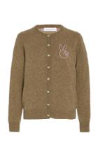 Moda Operandi Lingua Franca Peace Cashmere Cardigan With Lavender Thread Size: Xs