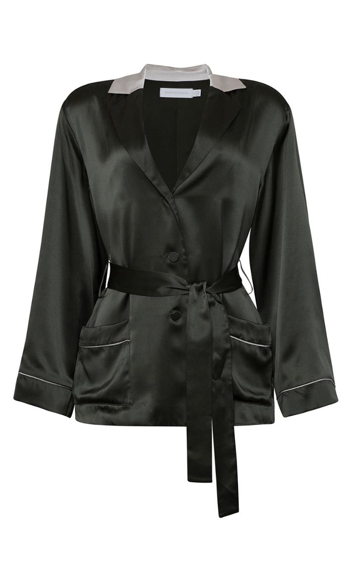 Moda Operandi Jonathan Simkhai Seline Silk Charmeuse Short Robe Jacket