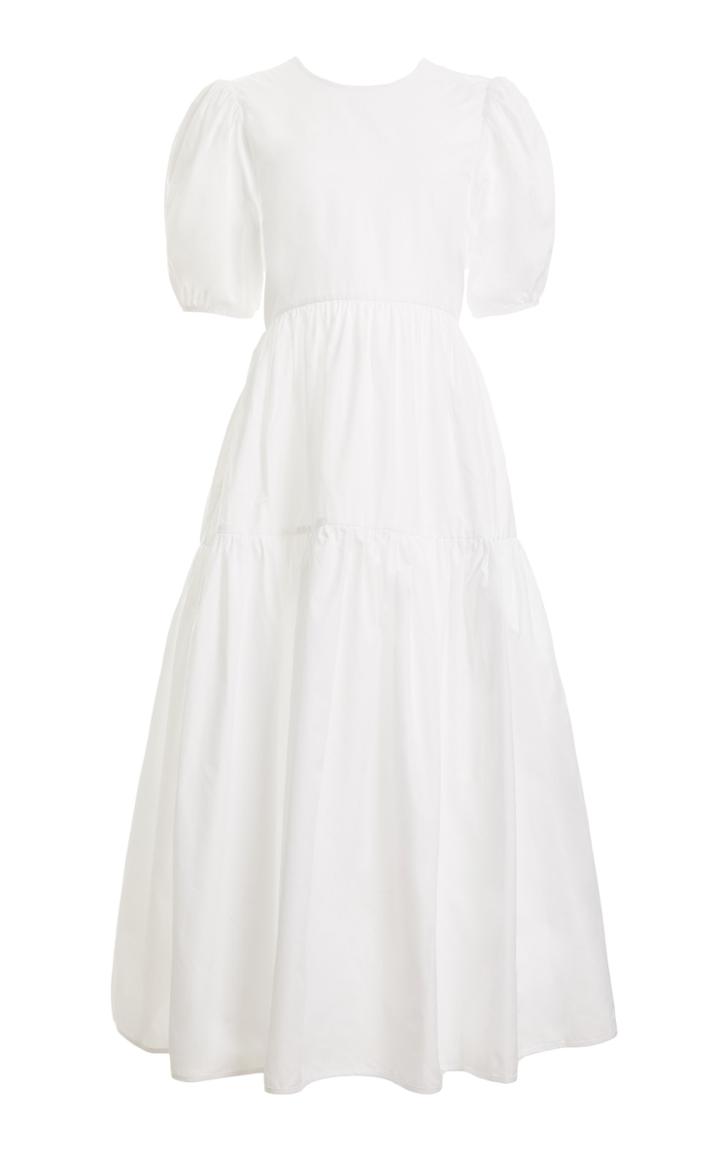 Cecilie Bahnsen Open-back Cotton Puff-sleeve Maxi Dress