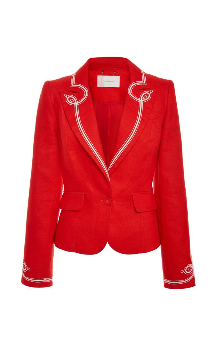 Zimmermann Ninety-six Corded Linen Blazer