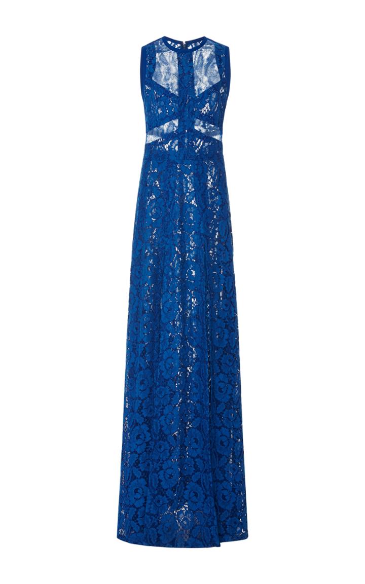 Elie Saab Sleeveless Lace Maxi Dress