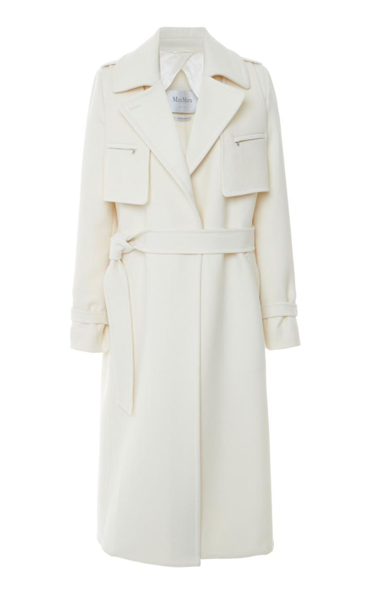 Moda Operandi Max Mara Gianna Wool-cashmere Detachable-vest Belted Coat Size: 2