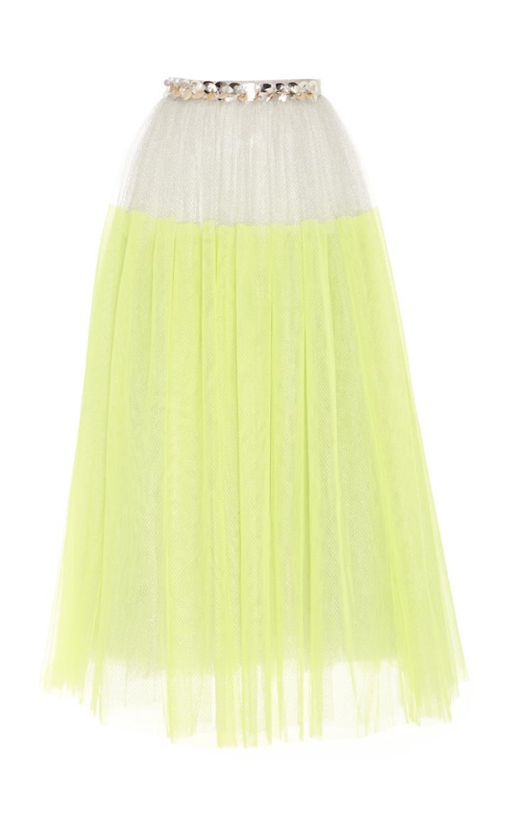 Delpozo Long Silk Tulle Skirt