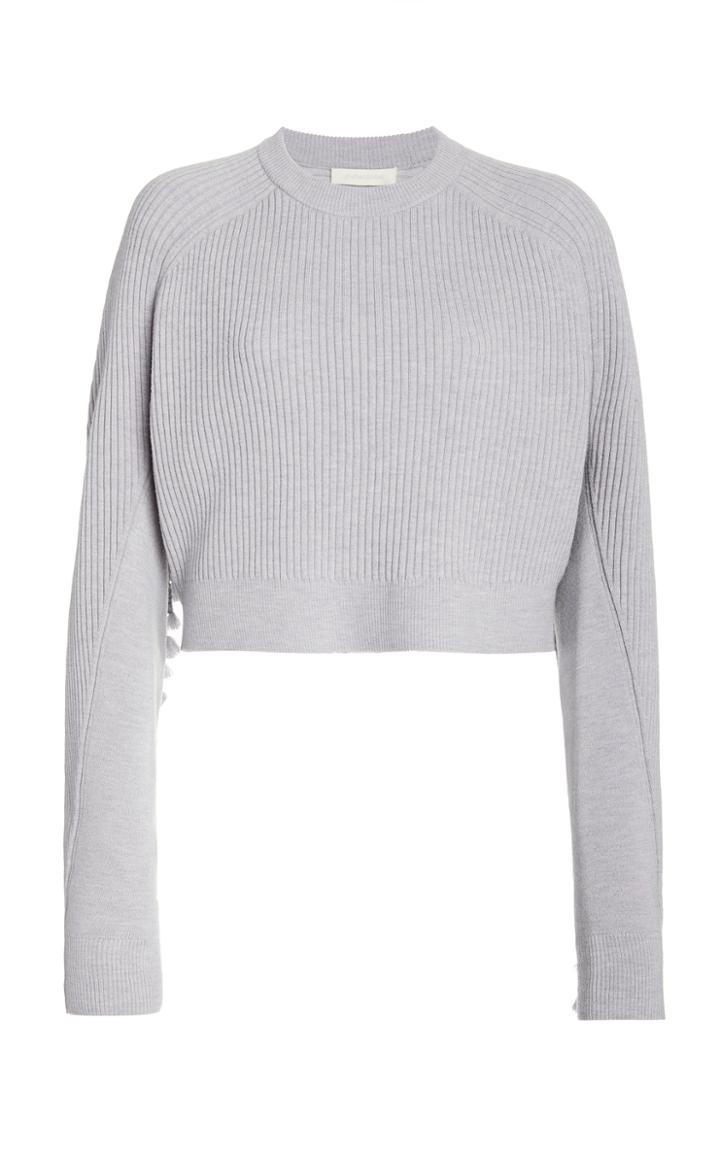 Moda Operandi Jonathan Simkhai Hannah Fringed Wool-blend Cropped Sweater