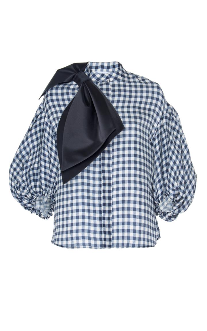 Dice Kayek Puff Sleeves Bow Shirt