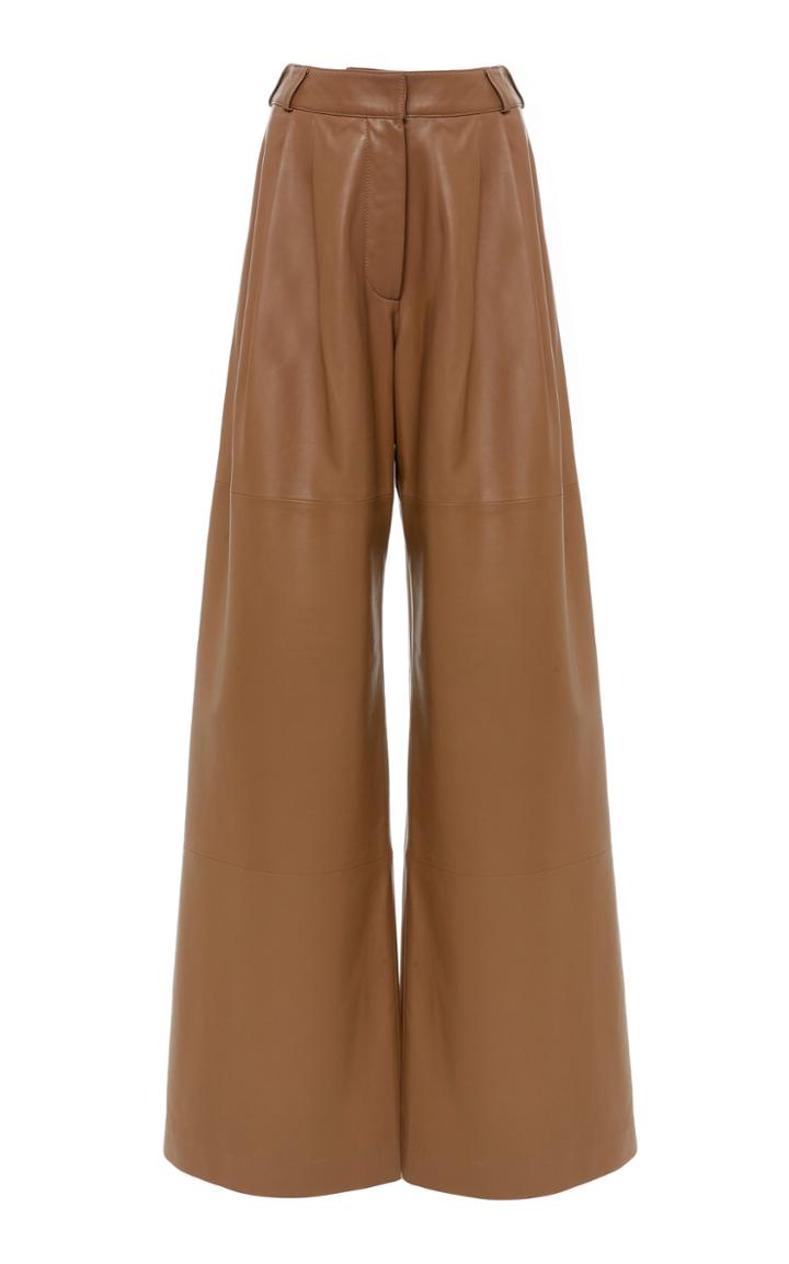 Zimmermann Unbridled Leather Wide Leg Pant