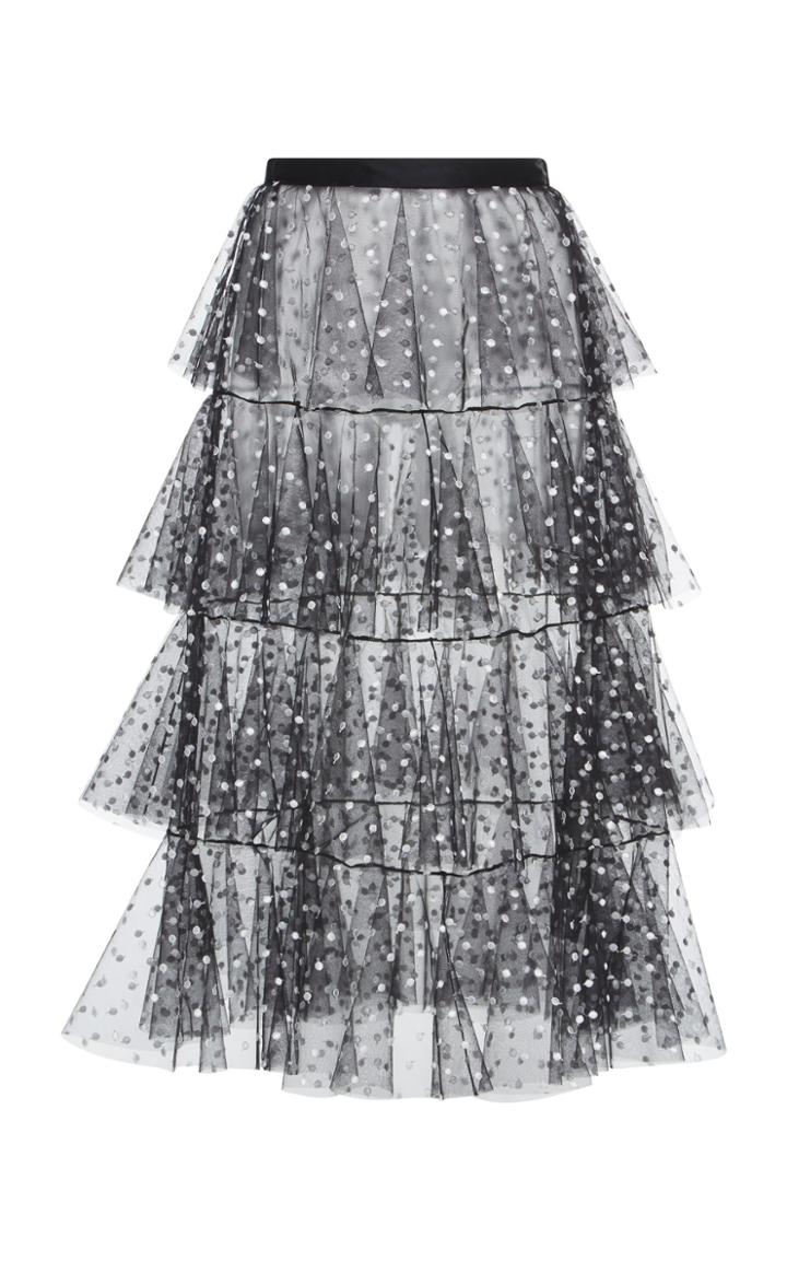 Philosophy Di Lorenzo Serafini Polka Dot Embroidered Midi Skirt