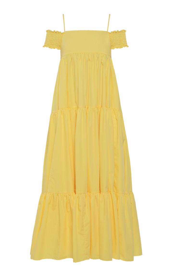 Moda Operandi Anna October July Tiered Cotton Cold-shoulder Dress Size: Xs