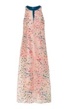 Mi Jong Lee Trapeze Silk-blend Satin Contrast Dress