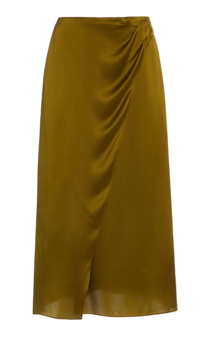 Vince Silk-satin Wrap Skirt