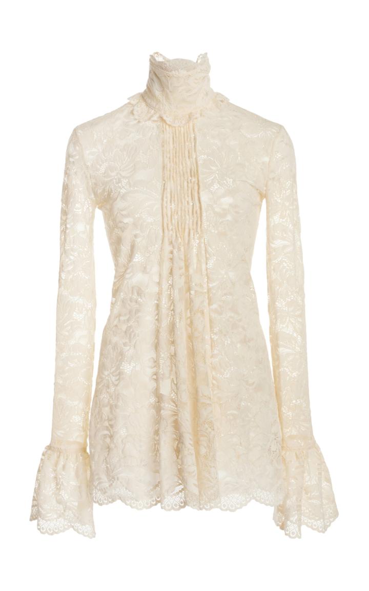 Moda Operandi Paco Rabanne Lace Pleated Front Shirt