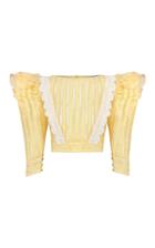 Raisa Vanessa Yellow Long Sleeved Mini Top Floral Embroidered Lace