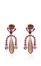Bounkit Amethyst And Carved Smoky Topaz Clip-on Earrings