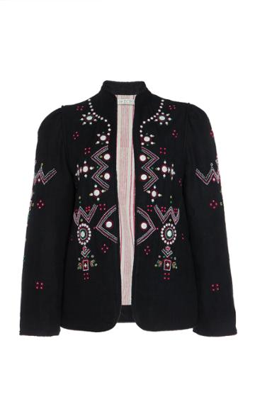 Alix Of Bohemia Limited Edition Anja Folk-embroidered Linen Jacket