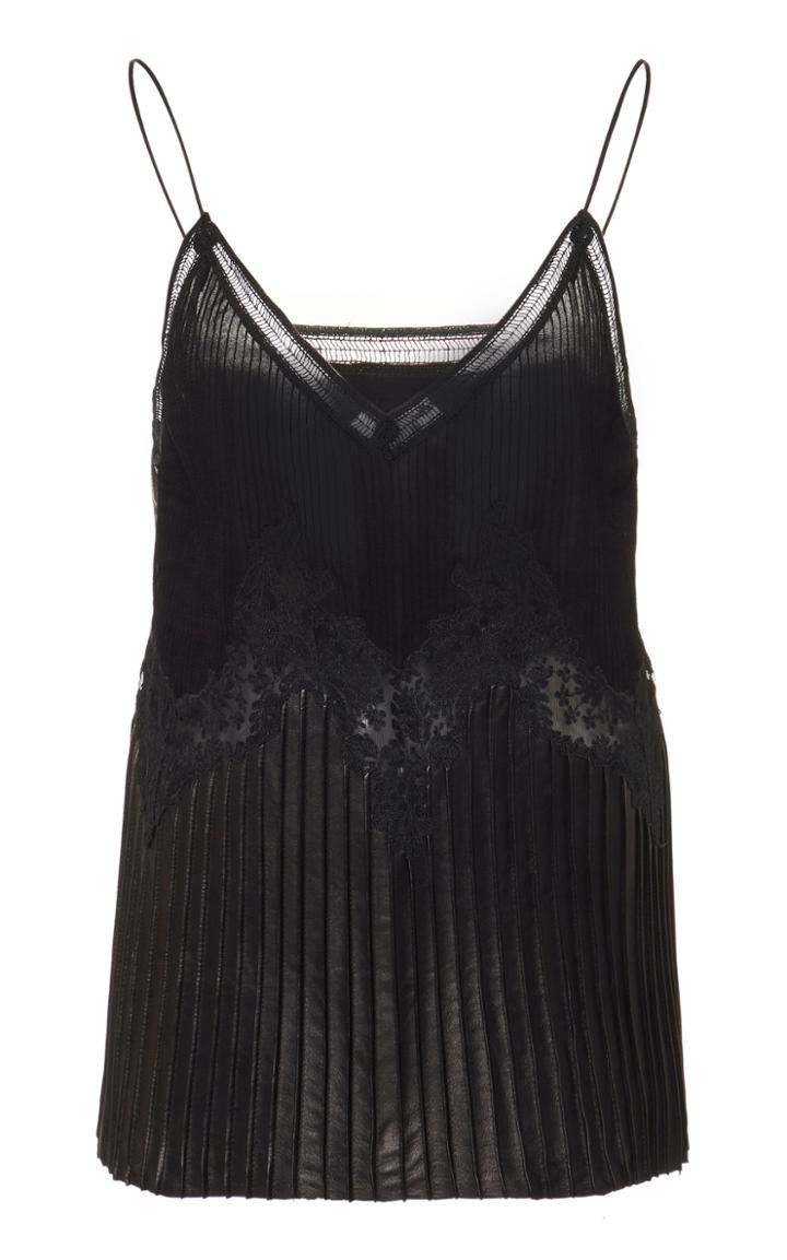 Moda Operandi Gabriela Hearst Hermoine Pleated Leather Camisole Size: 40