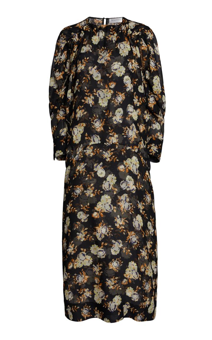 Moda Operandi Victoria Beckham Printed Silk Midi Dress